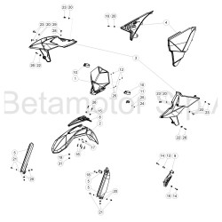 Garde-boue avant,ouies radiateur, plaque phare BETA ENDURO RR / RACING 4T EFI 2018