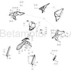 Garde-boue avant,ouies radiateur, plaque phare BETA 250 RR 2T 2019