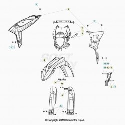 Garde-boue avant,ouies radiateur, plaque phare BETA 430 RR 4T EFI 2020