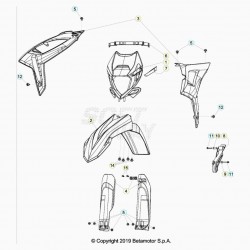 Garde-boue avant,ouies radiateur, plaque phare BETA 250 RR 2T 2020
