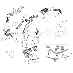 Coque arrière, reservoir, selle et kit déco BETA ENDURO X-TRAINER 2T 2018/2019