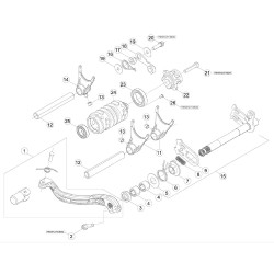 Sélecteur et axe de selection BETA 250/300 RR/RACING 2T 2018