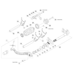 Sélecteur et axe de selection BETA 250/300 X-TRAINER 2T 2018/2019