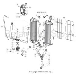 Radiateur et durites BETA ENDURO X-TRAINER 2T 2017