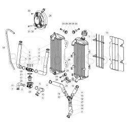 Radiateur et durites BETA ENDURO X-TRAINER 2T 2018/2019