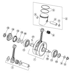 Vilebrequin et piston BETA 250/300 RR/RACING 2T 2017