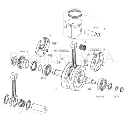 Vilebrequin et piston BETA 125 RR 2T 2018