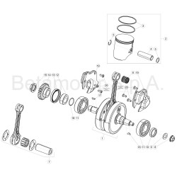 Vilebrequin et piston BETA 250/300 RR/RACING 2T 2018