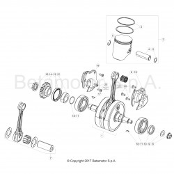 Vilebrequin et piston BETA 250 RR 2T 2019