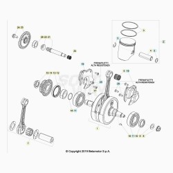 Vilebrequin et piston BETA 300 RR 2T 2020