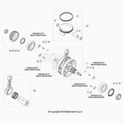 Vilebrequin et piston BETA 480 RR 4T EFI 2020