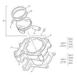 Cylindre et piston SHERCO 250 SEF-R 4T 2019