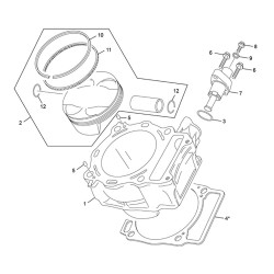 Cylindre et piston SHERCO 500 SEF-R 4T FACTORY 2020
