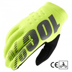 Gants 100% Brisker CE - Jaune fluo / Noir