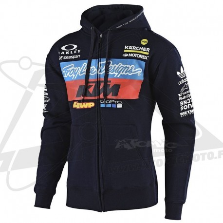 Sweat zippé à capuche team KTM TLD - Marine