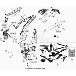 Réservoir - selle - plastiques arrière 