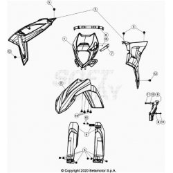 Garde-boue avant, ouies de radiateur et plaque phare BETA 300 RR 2T RACING 2020 