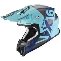 Casque SCORPION VX-16 AIR MACH Bleu mat - Argent 