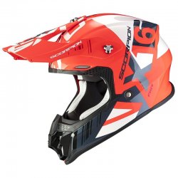 Casque SCORPION VX-16 AIR MACH Rouge Fluo - Blanc