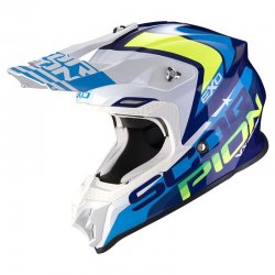 Casque SCORPION VX-16 AIR NATION Bleu - Blanc - Jaune Fluo 