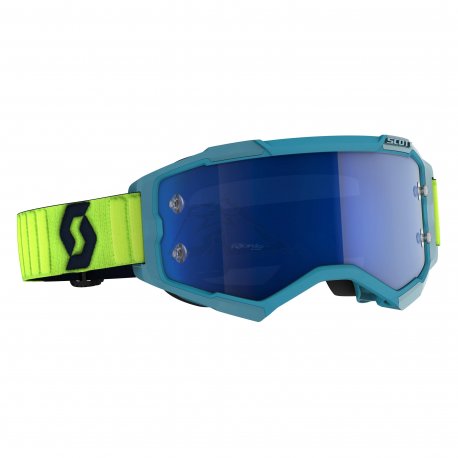 Lunettes SCOTT FURY - Bleu teal / Jaune fluo - Écran iridium bleu électrique 