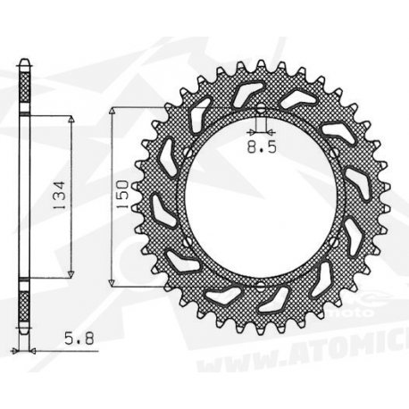 Couronne bi-métal SUPERSPROX STEALTH or CG204 - Pas 520 