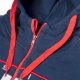 Sweat UP Design à capuche zippé bleu et rouge