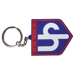 Porte-clef UP Design anneau bleu et rouge