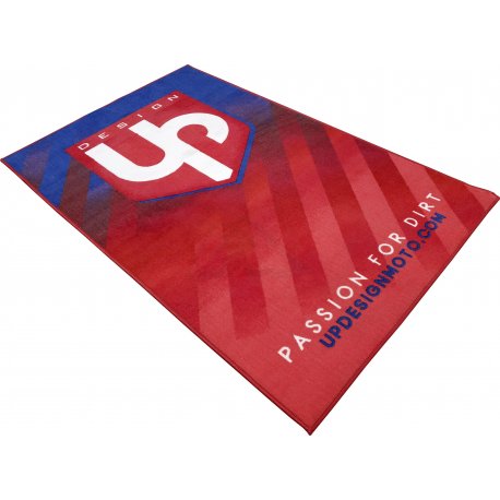 Tapis environnemental UP Design moto rouge et bleu