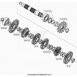 Boîte de vitessses ,arbre secondaire BETA 250 RR 2T RACING 2021 