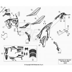 Coque arrière, reservoir, selle et kit déco BETA 250 RR 2T RACING 2021 