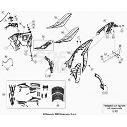 Coque arrière, reservoir, selle et kit déco BETA 300 RR 2T RACING 2021 