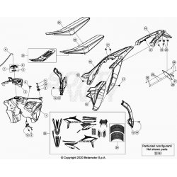 Coque arrière, reservoir, selle et kit déco BETA 350 RR 4T RACING 2021 