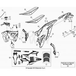 Coque arrière, reservoir, selle et kit déco BETA 350 RR 4T RACING 2020 