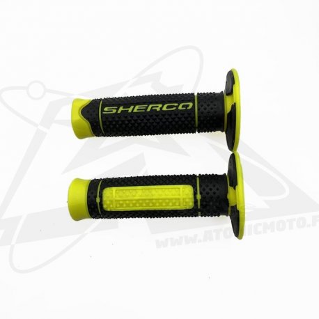 POIGNEE SHERCO PAIRE NOIR JAUNE FLUO SOFT 