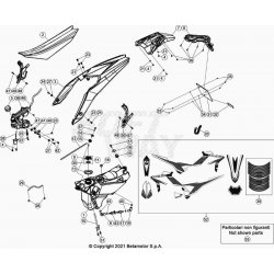 Coque arrière, reservoir, selle et kit déco BETA 250 X-TRAINER 2T 2022 