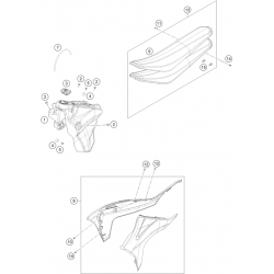 Réservoir, selle et ouïes GASGAS 250 EC 2021 