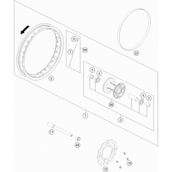 Roue avant HUSQVARNA TC 50 2T 2021 