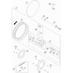 Roue arrière HUSQVARNA TC 50 2T 2021 