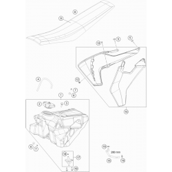 Réservoir, selle et ouïes HUSQVARNA TE 85 14/17 2T 2021 