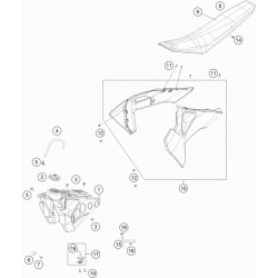 Réservoir, selle et ouïes HUSQVARNA 125 TC 2T 2021 