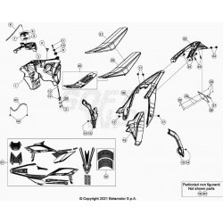 Coque arrière, reservoir, selle et kit déco BETA 200 RR 2T RACING 2022 