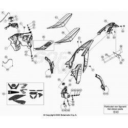 Coque arrière, reservoir, selle et kit déco BETA 250 RR 2T 2023 