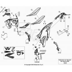 Coque arrière, reservoir, selle et kit déco BETA 300 RR 2T 2023 