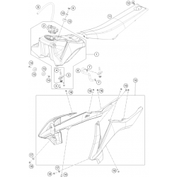 Réservoir, selle et ouïes GASGAS 65 MC 2T 2023 