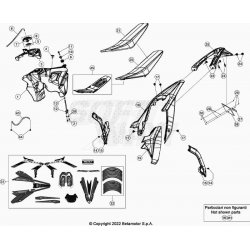 Coque arrière, reservoir, selle et kit déco BETA 125 RR 2T RACING 2023 