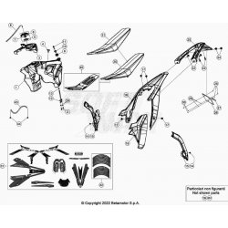 Coque arrière, reservoir, selle et kit déco BETA 200 RR 2T RACING 2023 