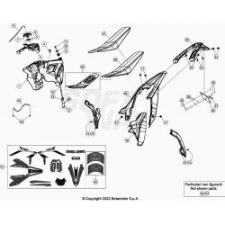 Coque arrière, reservoir, selle et kit déco BETA 250 RR 2T RACING 2023 