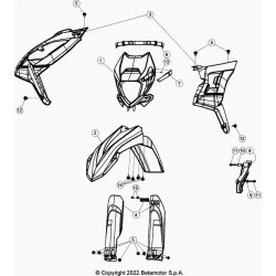 Garde-boue avant, ouies de radiateur et plaque phare BETA 430 RR 4T RACING 2023 