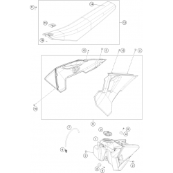 Réservoir, selle et ouïes HUSQVARNA TC 125 2T 2024 